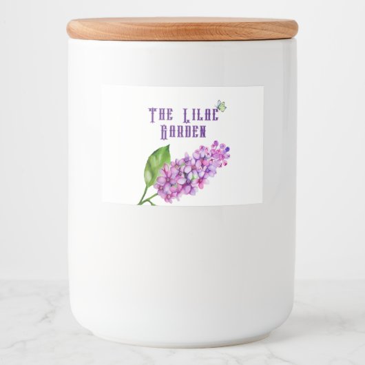 Elegante waterverf lila tak voedselcontainer etiket (Voorkant)