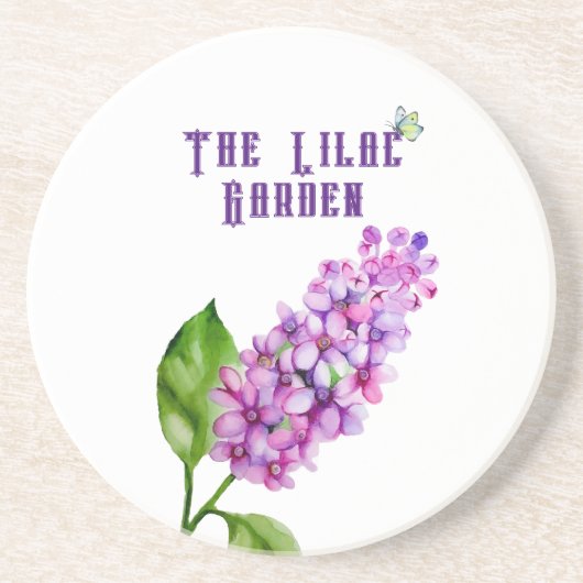 Elegante waterverf lila tak zandsteen onderzetter (Voorkant)