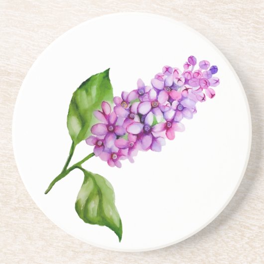 Elegante waterverf lila tak zandsteen onderzetter (Voorkant)