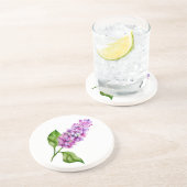 Elegante waterverf lila tak zandsteen onderzetter (Zijkant)