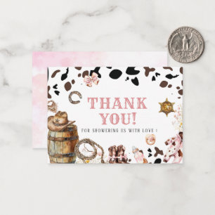 Elegante Waterverf Little cowgirl Rodeo Country Ba Notitiekaartje