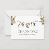 Elegante Waterverf Little Hunter Baby shower Notitiekaartje (Voorkant)