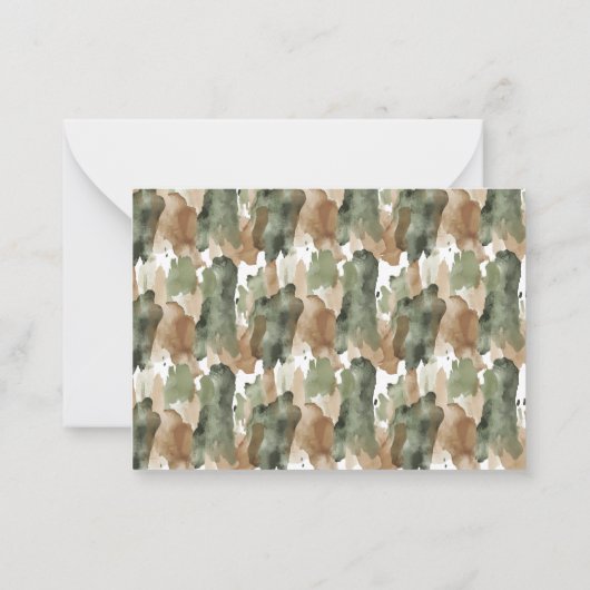 Elegante Waterverf Little Hunter Baby shower Notitiekaartje (Achterkant)