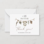 Elegante Waterverf Little Hunter Baby shower Notitiekaartje (Voorkant)