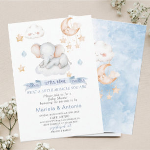 Elegante Waterverf Little star olifant Baby Show Kaart