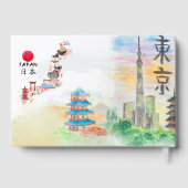 Elegante Waterverf locatie illustratie bruiloft Gastenboek (Achterkant)