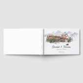 Elegante Waterverf locatie illustratie bruiloft Gastenboek (Volledig)