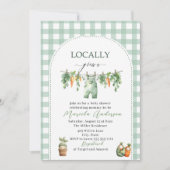 Elegante Waterverf Lokaal geteeld Baby shower Kaart (Voorkant)