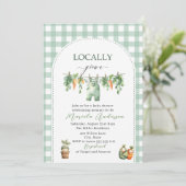 Elegante Waterverf Lokaal geteeld Baby shower Kaart (Staand voorkant)