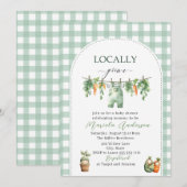 Elegante Waterverf Lokaal geteeld Baby shower Kaart (Voorkant / Achterkant)