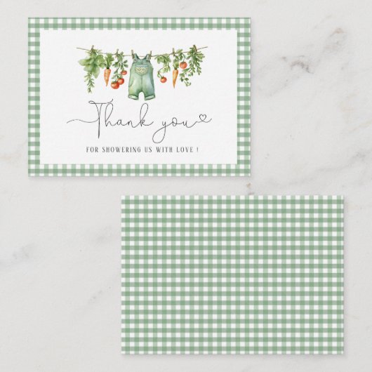 Elegante Waterverf Lokaal geteeld Baby shower Notitiekaartje (Voorkant / Achterkant)