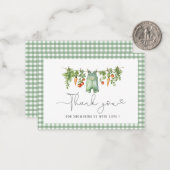 Elegante Waterverf Lokaal geteeld Baby shower Notitiekaartje (Voorkant / Achterkant in situ)