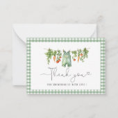 Elegante Waterverf Lokaal geteeld Baby shower Notitiekaartje (Voorkant)