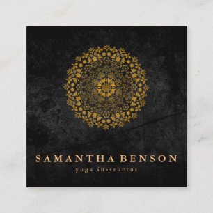 Elegante Waterverf Lotus Bloem Logo Yoga  Vierkante Visitekaartje