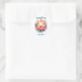 Elegante waterverf Lotus Diwali Ronde Sticker (Tas)