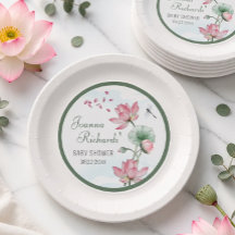 Elegante Waterverf Lotusbloem Baby Shower