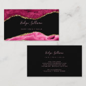 elegante waterverf magenta agate visitekaartje (Voorkant / Achterkant)