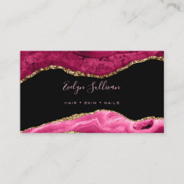 elegante waterverf magenta agate visitekaartje