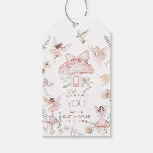 Elegante Waterverf Magische Bloemen Fairy Princess Cadeaulabel (Voorkant)