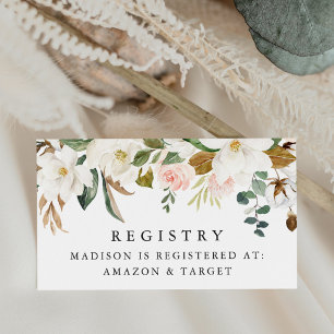 Elegante Waterverf Magnolia Baby Shower Cadeau Reg Informatiekaartje