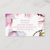 Elegante Waterverf Magnolia Visitekaartje (Achterkant)