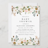 Elegante Waterverf Magnolias Floral Baby shower Kaart (Voorkant)