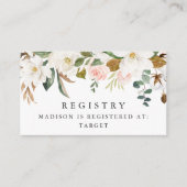 Elegante Waterverf Magnolias QR Code Baby Registry Informatiekaartje (Voorkant)