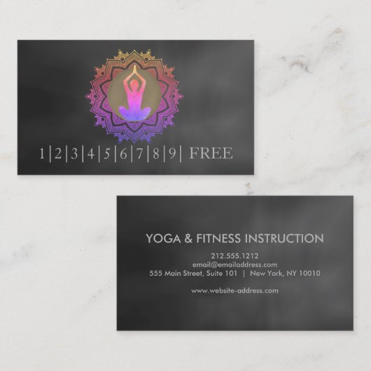 Elegante Waterverf Mandala YOGA Instructor Logo Visitekaartje (Voorkant / Achterkant)