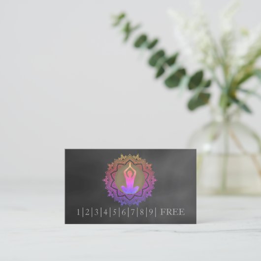 Elegante Waterverf Mandala YOGA Instructor Logo Visitekaartje (Staand voorkant)