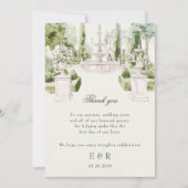 Elegante Waterverf Manor Garden Wedding Bedankkaart (Voorkant)