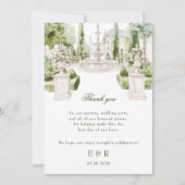 Elegante Waterverf Manor Garden Wedding Bedankkaart (Voorkant)