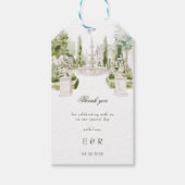 Elegante Waterverf Manor Garden Wedding Cadeaulabel (Voorkant)