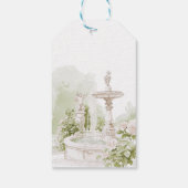 Elegante Waterverf Manor Garden Wedding Cadeaulabel (Achterkant)