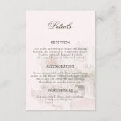 Elegante Waterverf Manor Garden Wedding Details Informatiekaartje (Voorkant)