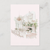 Elegante Waterverf Manor Garden Wedding Details Informatiekaartje (Achterkant)