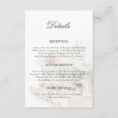 Elegante Waterverf Manor Garden Wedding Details Informatiekaartje (Voorkant)