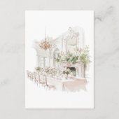 Elegante Waterverf Manor Garden Wedding Details Informatiekaartje (Achterkant)