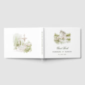 Elegante Waterverf Manor Garden Wedding Gastenboek (Volledig)