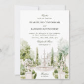 Elegante Waterverf Manor Garden Wedding Kaart (Voorkant)