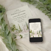 Elegante Waterverf Manor Garden Wedding Kaart