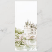 Elegante Waterverf Manor Garden Wedding Menu (Achterkant)