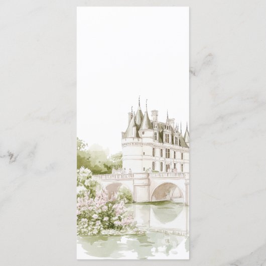 Elegante Waterverf Manor Garden Wedding Menu (Achterkant)