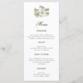 Elegante Waterverf Manor Garden Wedding Menu (Voorkant)