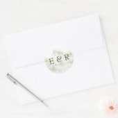 Elegante Waterverf Manor Garden Wedding Ronde Sticker (Envelop)