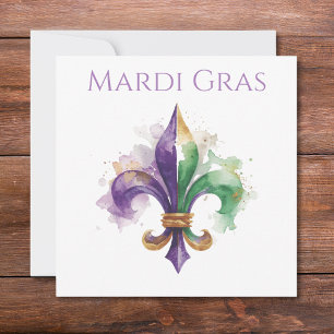 Elegante waterverf Mardi Gras  Kaart