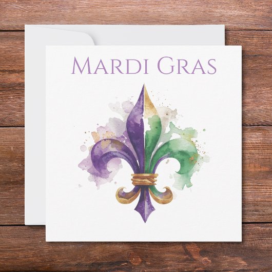 Elegante waterverf Mardi Gras Kaart