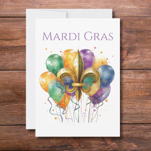 Elegante waterverf Mardi Gras Kaart
