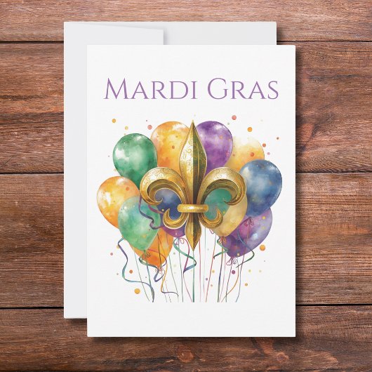 Elegante waterverf Mardi Gras  Kaart