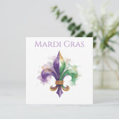 Elegante waterverf Mardi Gras Kaart (Staand voorkant)