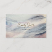 Elegante Waterverf Marmer en Donkergrijs op Achter Visitekaartje (Voorkant)